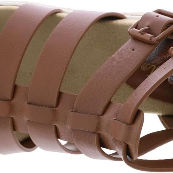 Women's Wedge Sandals Faux Leather 8, Gladiator Style, Espadrille Platform - Picture 2 of 6